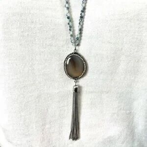 Chic Silver Tassel Pendant Necklace